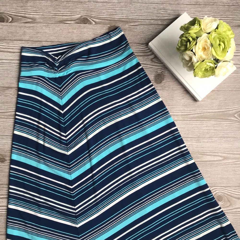 Merona Blue & White Striped Maxi Skirt